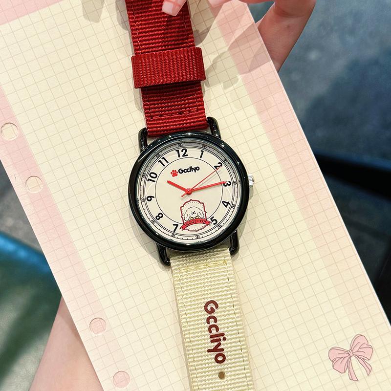 手表拼色复古学院风情侣手表