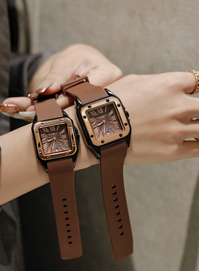 Linger手表女士小众轻奢正品2025新款时尚防水高级感方形情侣表
