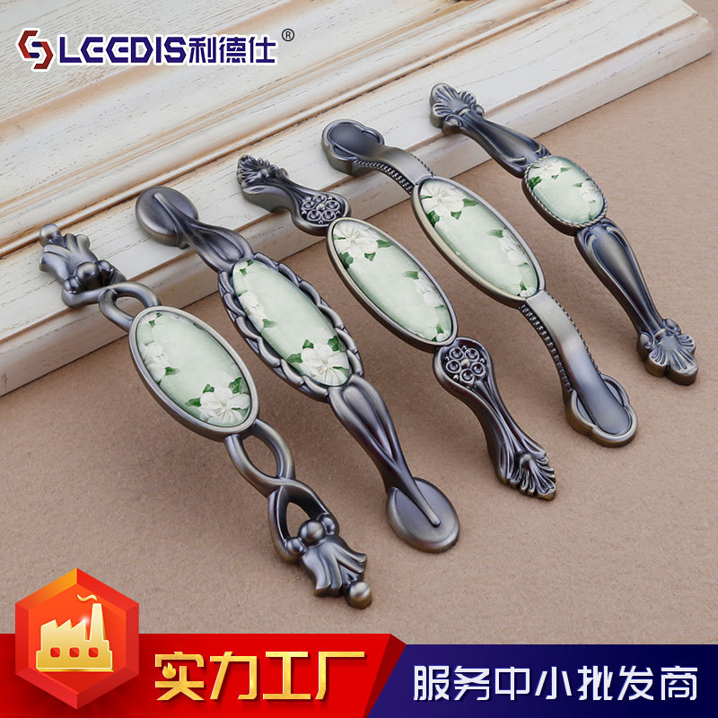 利德仕 古典中式水晶橱柜衣柜拉手 简欧青古抽屉拉手家具五金配件图片