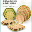 仿瓷竹编果盘塑料菜盘子密胺火锅菜盘烧烤盘塑料点心盘创意小吃盘
