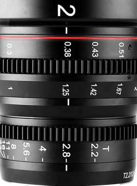 美科12mmT2.2电影镜头m43卡口适用ZCAM松下GH6奥林巴斯OM1BMPCC4K