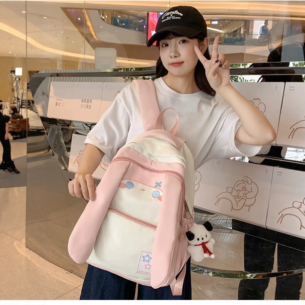 大耳朵兔子双肩包女大容量背包