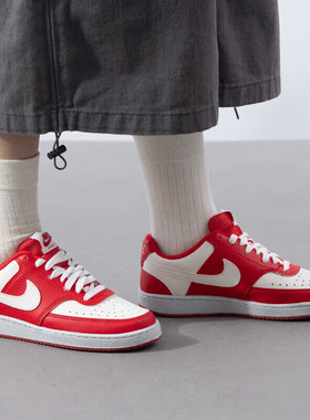 耐克正品2025新款红色运动鞋女子低帮休闲板鞋DH3158-602