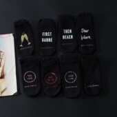 黑色系 防滑瑜伽袜子女普拉提吸湿排汗居家普拉提室内地板健身袜