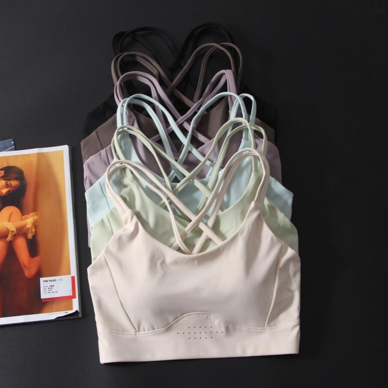 跑步一体式无痕细带美背运动内衣