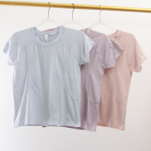 休闲透气健身修身 速干T恤女插肩袖 上衣 显瘦运动短袖 清爽浅色系