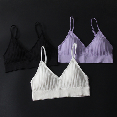 欧美单！面料超细 出街休闲 可调节无缝内衣女轻薄运动背心女3