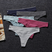 丁字裤 性感瑜伽T裤 女无痕速干健身跑步棉挡一片式 欧美单运动内裤