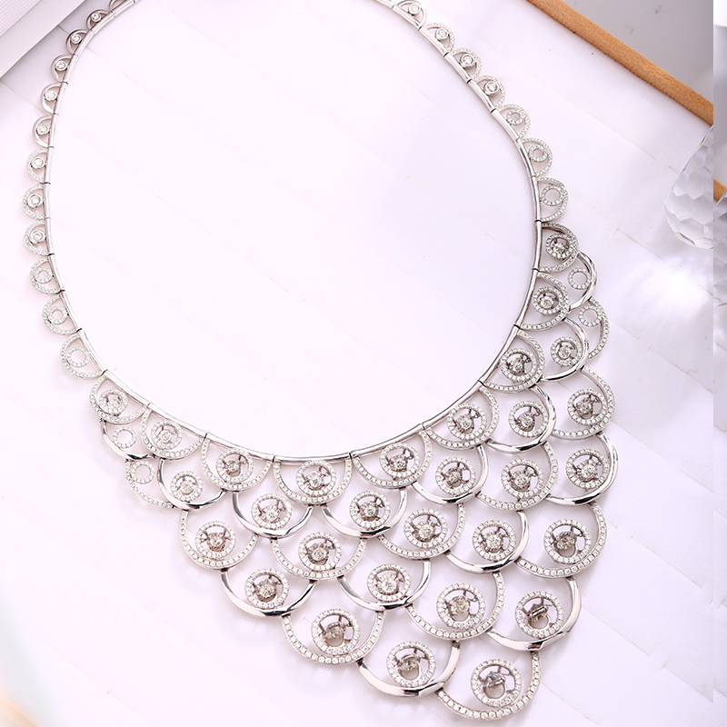 喜钻9k金钻石项链女奢华公主风大气克拉项坠高级质感婚礼珠宝颈饰