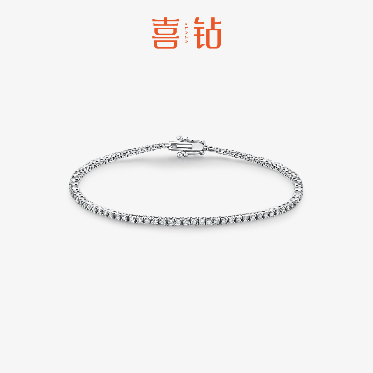 喜钻星河 PT950铂金钻石网球手链女珠宝首饰天然真钻珠宝手镯手饰