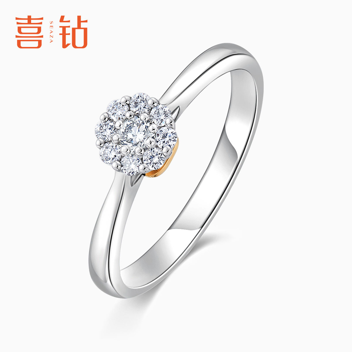 喜钻双色18K金钻戒女囍字系列AU750求婚戒指订婚天猫真钻正品怎么样,好用不?