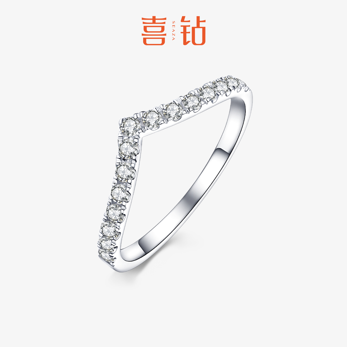 PT950铂金排戒群镶钻石送女友