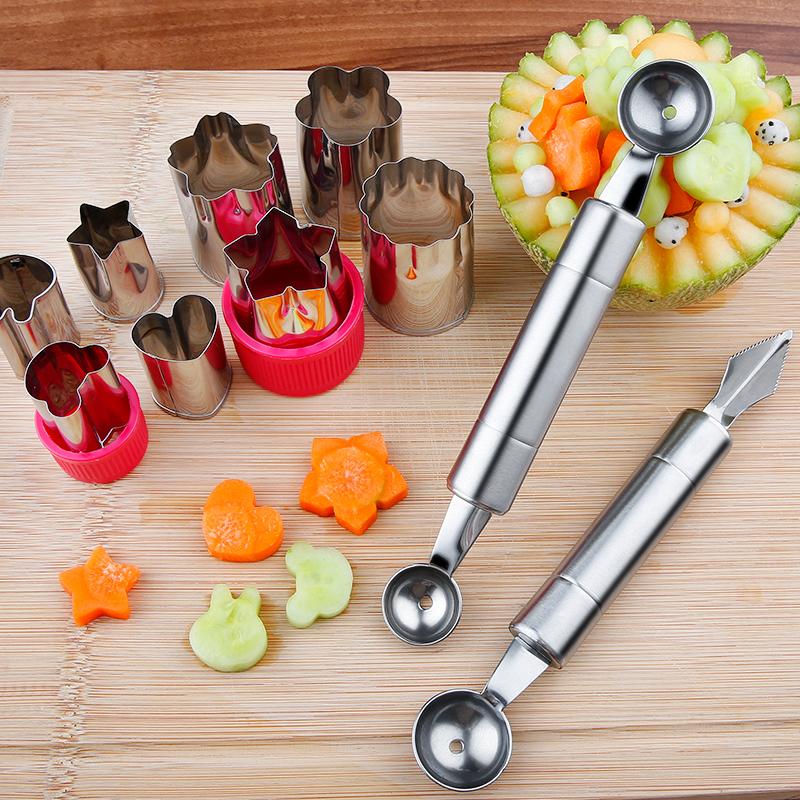 不锈钢蔬菜水果挖球器西瓜挖球勺子拼盘工具套装分割器-钢筋切割工具(kobber卡柏旗舰店仅售9.9元)