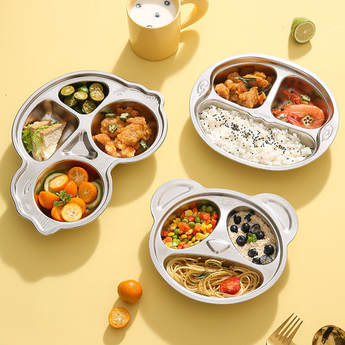 儿童餐盘分格盘316不锈钢食品级