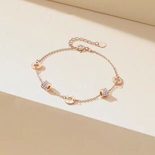 罗马数字双小蛮腰手链女简约ins玫瑰金轻奢高级感百搭手饰送女友