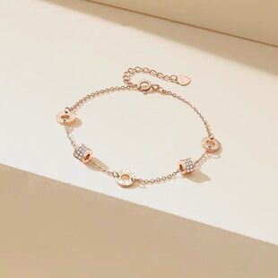 罗马数字双小蛮腰手链女简约ins玫瑰金轻奢高级感百搭手饰送女友