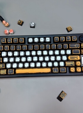 漫画风虚拟战争PBT四面透光透光热升华机械键盘帽wooting醉鹿雨75