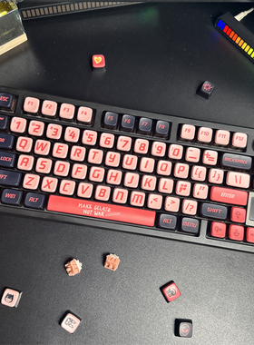 甜心主题键帽四面透光PBT热升华MDA高度Ins透明键帽diy客制化键帽