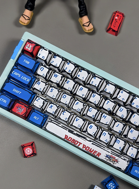 高达元祖键帽漫画风五面热升华Wooting夜魔MAD60EZ60ND63磁轴键帽