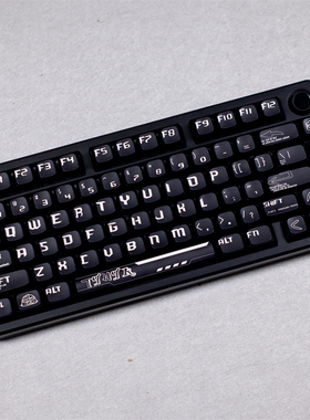 黑武士主题键帽四面透光PBT热升华MDA高度黑白配键帽diy客制化帽