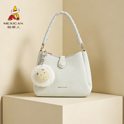 稻草人包包女2026新款通勤包单肩手提斜挎包年轻四季通用包袋同款