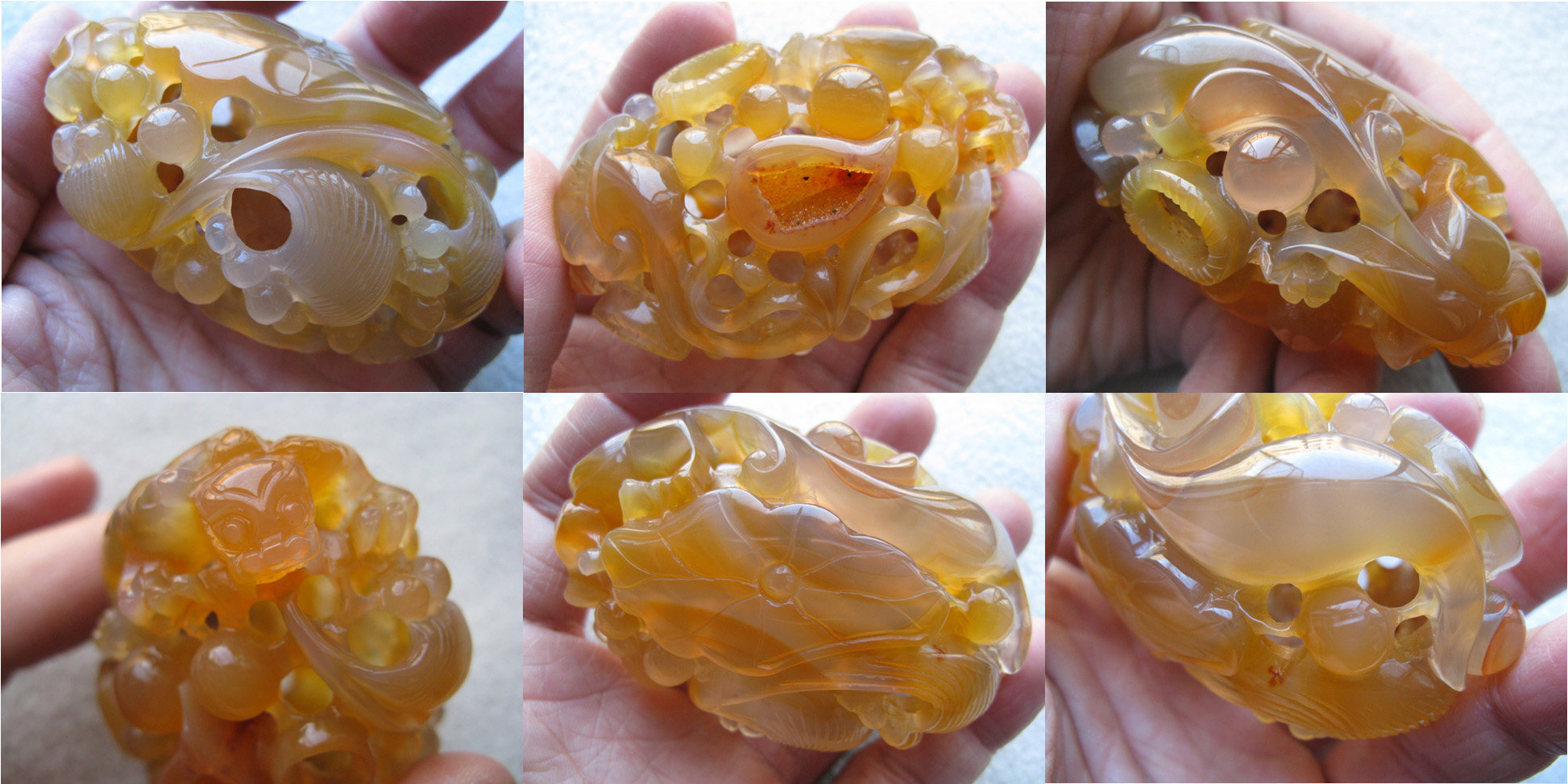 天然玛瑙摆件玉髓黄玛瑙手把件