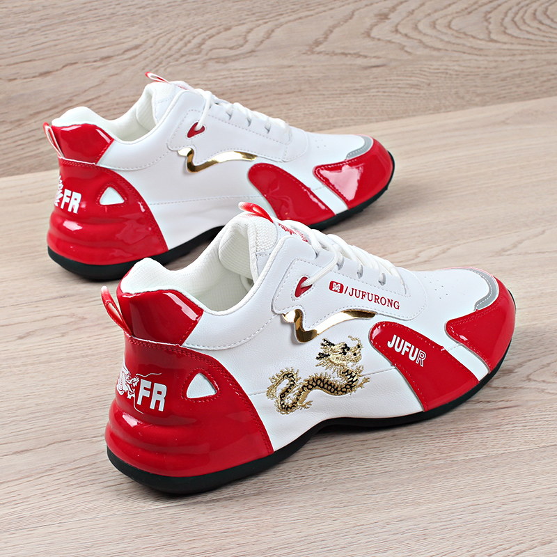 男鞋2024春季刺绣龙年新款平底百搭情侣鞋潮运动休闲鞋软底跑步鞋