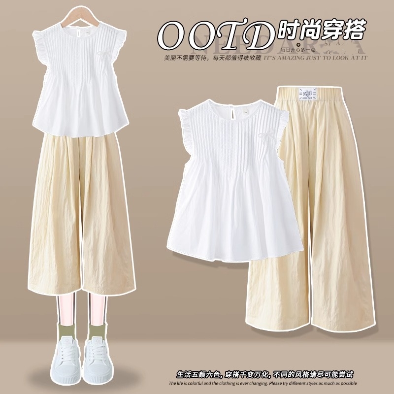 女童夏季套装新山本裤短袖两件套