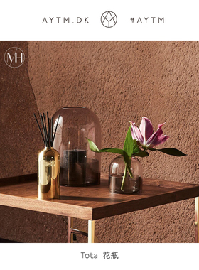 丹麦AYTM TOTA 双层花瓶拼色玻璃花瓶香氛烛台植物罩饰品摆件轻奢