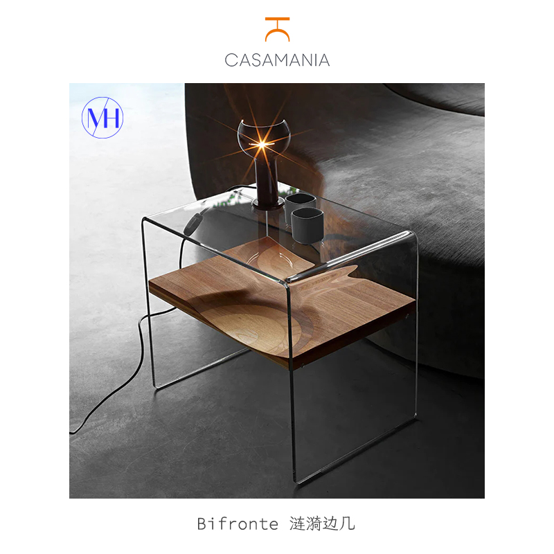Casamania边几床头玻璃实木极简