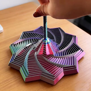 3D打印视错觉折叠儿童益智玩具多边形萝卜塔解压螺旋立体设计玩具