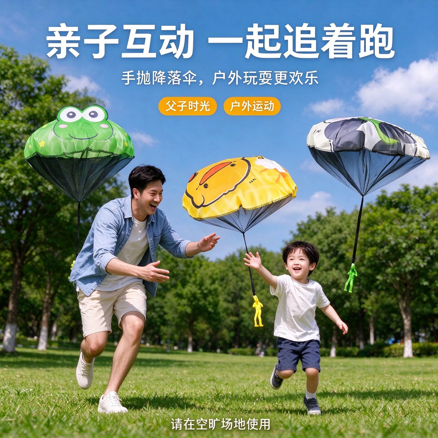 卡通儿童手抛降落伞玩具