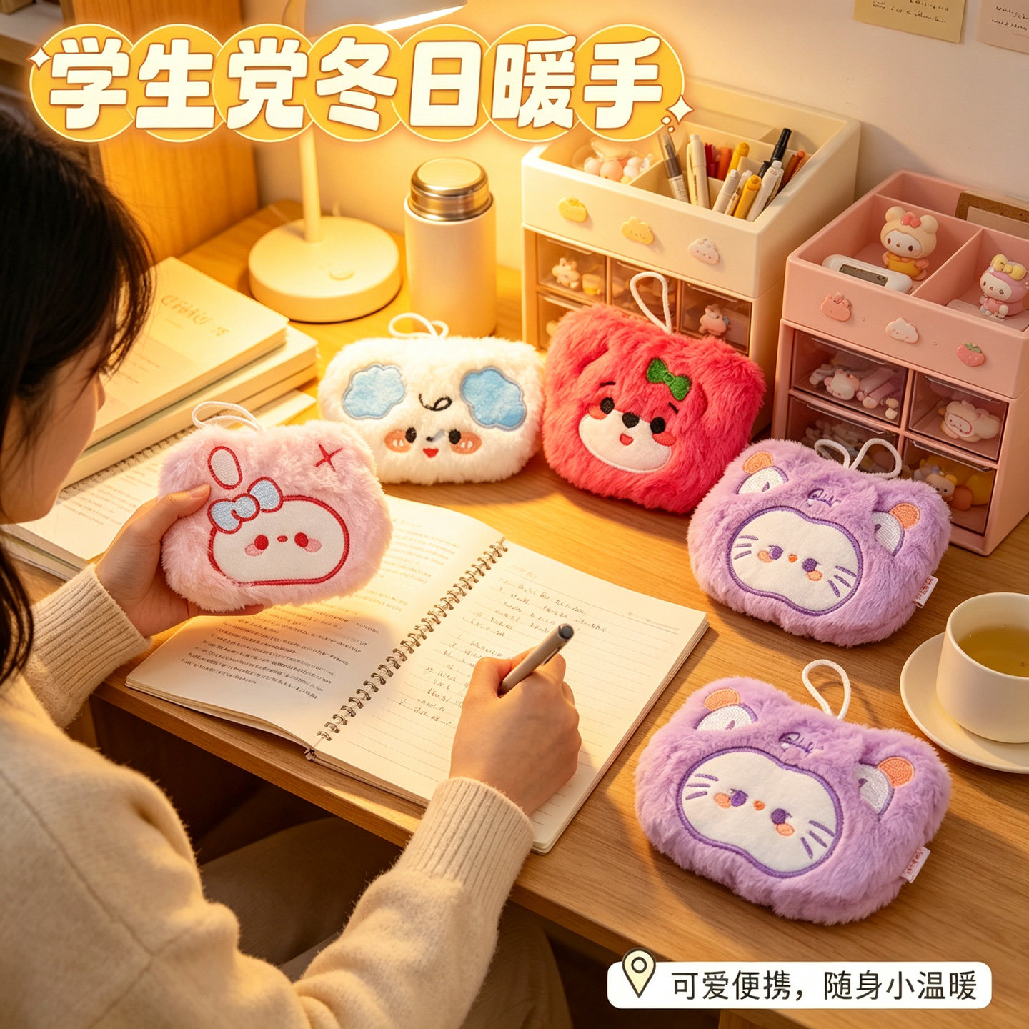 卡通暖手宝毛绒套替换芯自发热