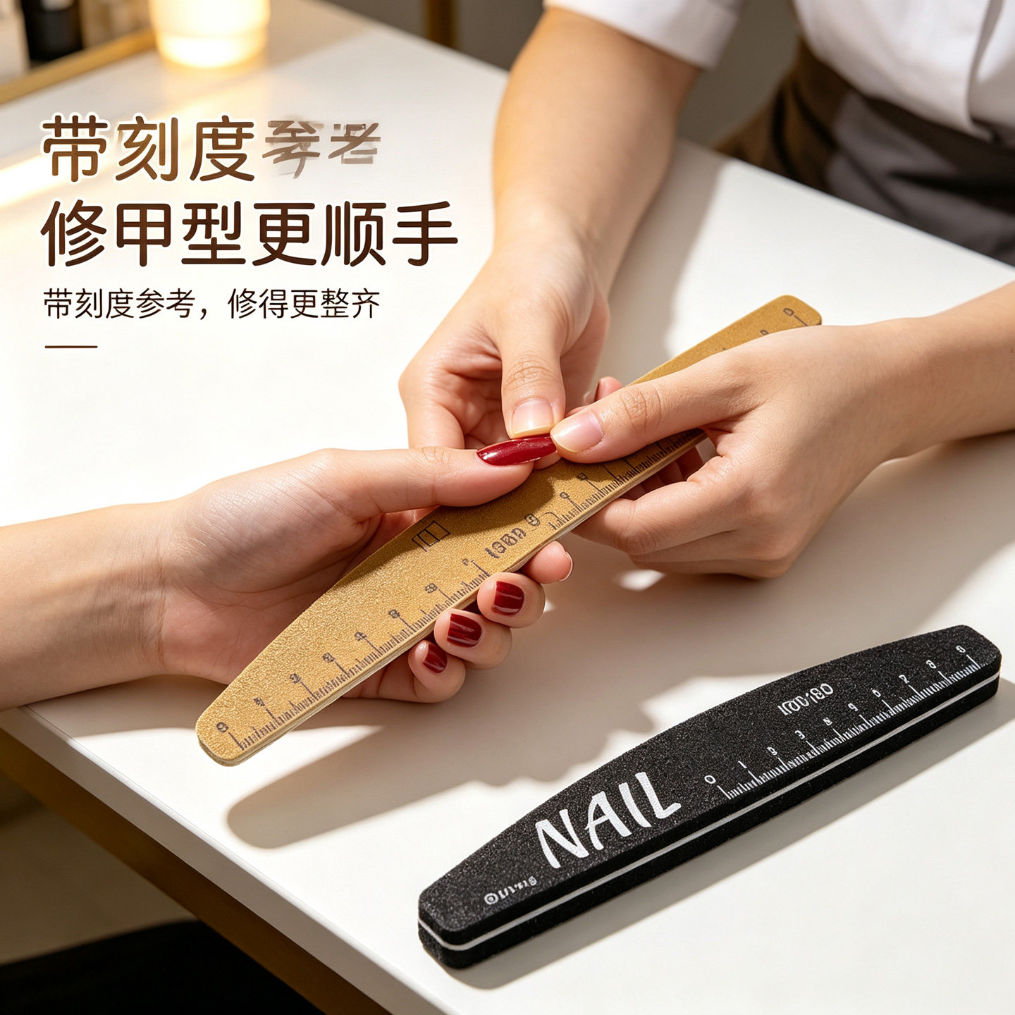 带刻度可水洗耐磨美甲搓条