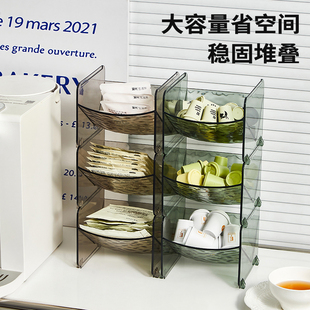 桌面多层高级整理架发绳发饰宿舍透明浴室化妆品收纳盒斜插式加厚