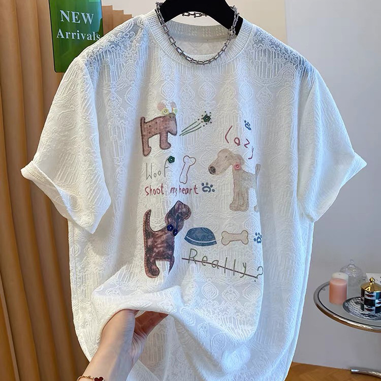 纯棉圆领白色衬衫女胖妹妹夏季2025宽松设计感小众娃娃衫蕾丝上衣