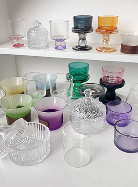 玻璃小花瓶空杯摆件香薰干花扩香石水晶石容器装饰器皿瓶子