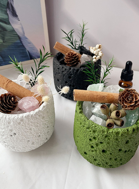 干花晶石香薰扩香石摆件家用卧室内无火香氛杯diy女生日礼物小众