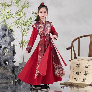 花木兰儿童服装女童中国风女侠汉服古装演出武侠风锦衣卫将军剑客