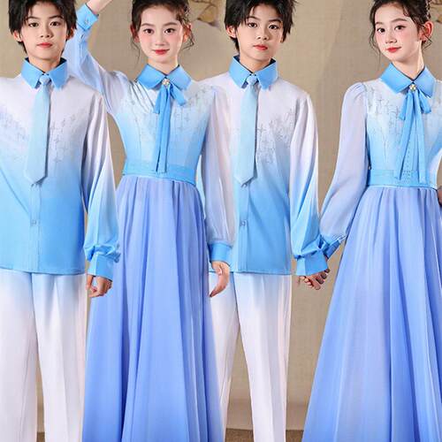 儿童合唱服演出服k男女童大合唱团比赛中小学生爱国朗诵表演服