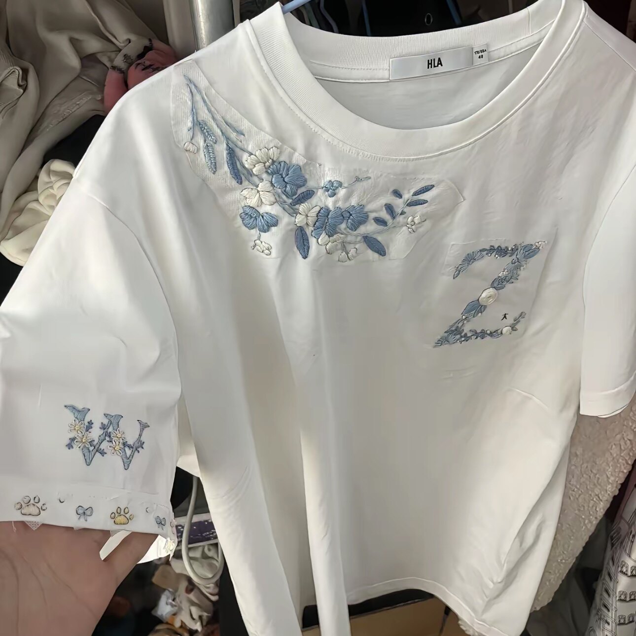 领口卫衣刺绣DIY免画图水溶布缝纫DIY材料套装