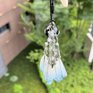 碎冰蓝羽毛球挂件diy串珠手工材料包钥匙扣送球搭子闺蜜对象礼物