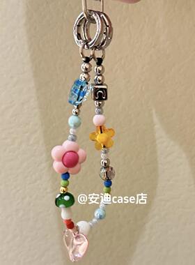 童趣花园双扣手机链个性手工串珠短款多功能挂饰手提挂件