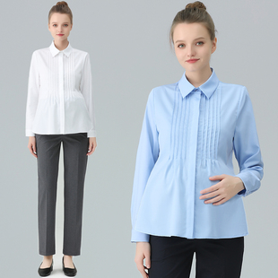 女春秋季 衬衣大码 大码 职业正装 胖MM衬衣工作服上衣 长袖 孕妇衬衫