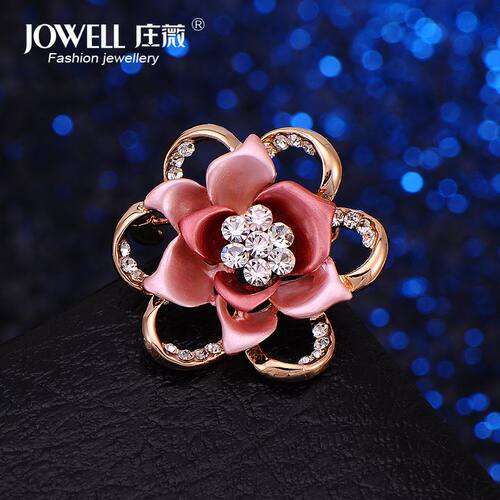 时尚合金西装女性韩版玫瑰胸花