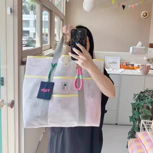 ins大容量沙滩包游泳收纳旅行洗漱洗澡泳衣袋子户外便携手提网兜