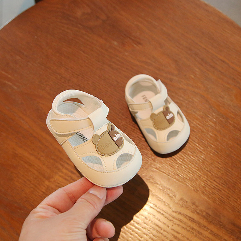 夏季一岁男宝宝凉鞋软底包头6-12个月婴儿学步鞋一阶段婴幼儿鞋子
