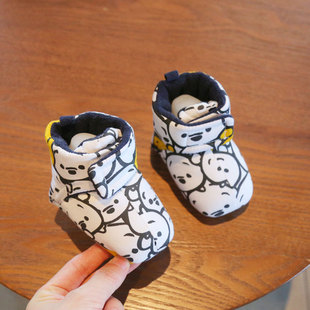 加厚保暖宝宝步前鞋 子6到12个月婴幼儿布棉鞋 卡通8 婴儿袜套鞋 冬季