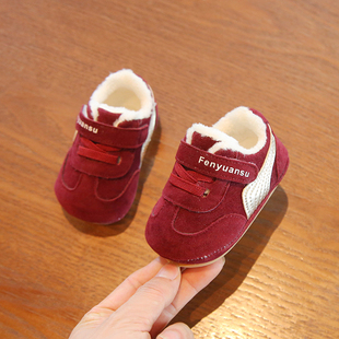 子秋冬款 冬季 加厚6到12个月婴儿鞋 软底一岁宝宝棉鞋 婴幼儿学步鞋