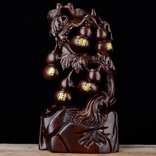 黑檀木贺寿客厅玄关礼物五福临门